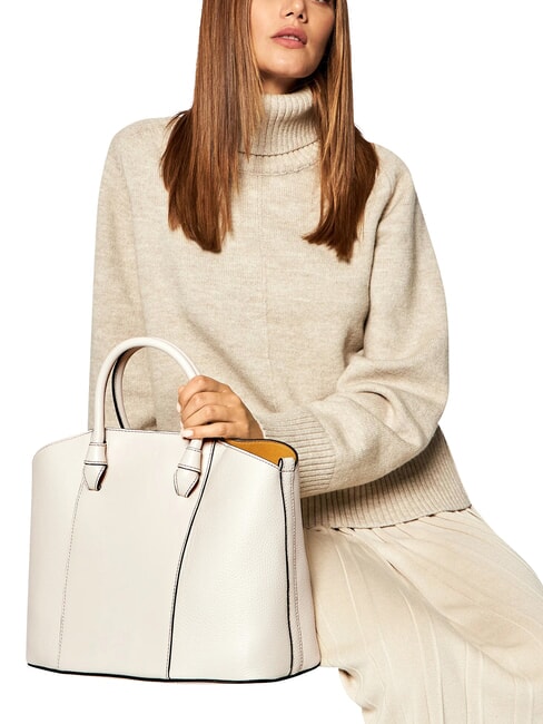 MIASTELLA Bolso con bandolera algod&oacute;n blanco - Bolsos Mujer