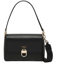 FURLA CIRCE Bolso de hombro de piel negro - Bolsos Mujer - 3