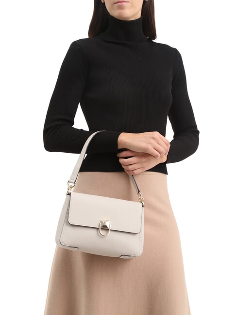CIRCE Bolso de hombro de piel perla - Bolsos Mujer
