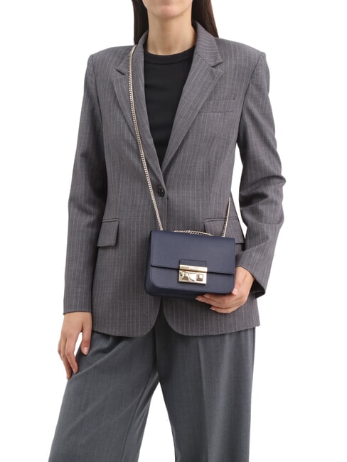 BELLA  Mini bolso bandolera, en piel. azul tinta - Bolsos Mujer