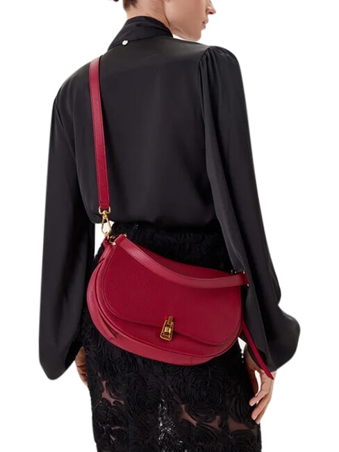 MAGIE SOFT Bolso bandolera de piel con bandolera sangr&iacute;a - Bolsos Mujer