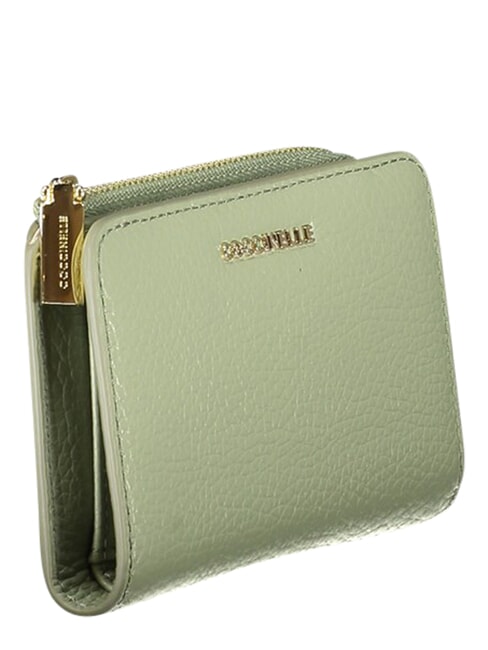 METALLIC SOFT Cartera peque&ntilde;a de piel verdor - Carteras Mujer