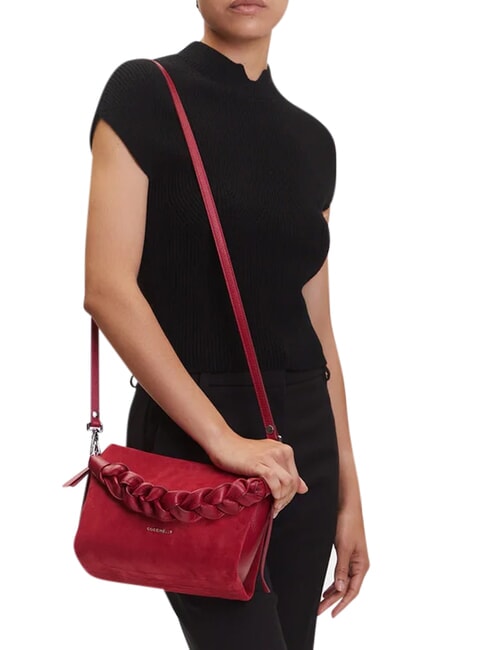 BOHEME SUEDE BIMATERIAL  Mini bolso de mano, con bandolera sangr&iacute;a - Bolsos Mujer