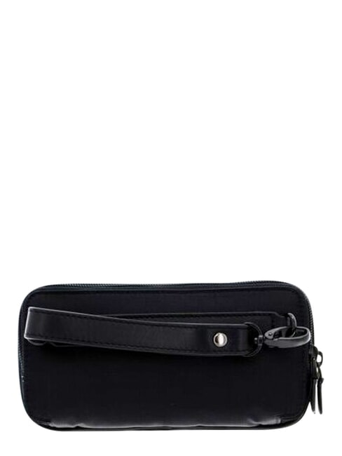 P16 Estuche para l&aacute;pices con tres cremalleras, de piel mixta. CHEVRON / NEGRO - Carteras de mano & Neceser