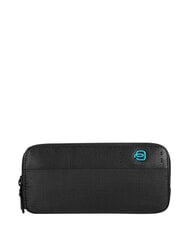 PIQUADRO P16 Estuche para l&aacute;pices con tres cremalleras, de piel mixta. CHEVRON / NEGRO - Carteras de mano & Neceser - 3