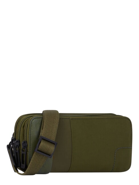 P16PLUS SPECIAL Estuche para l&aacute;pices de tres compartimentos, piel mixta. VERDE - Carteras de mano & Neceser