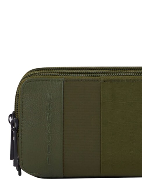 P16PLUS SPECIAL Estuche para l&aacute;pices de tres compartimentos, piel mixta. VERDE - Carteras de mano & Neceser