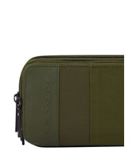PIQUADRO P16PLUS SPECIAL Estuche para l&aacute;pices de tres compartimentos, piel mixta. VERDE - Carteras de mano & Neceser - 4