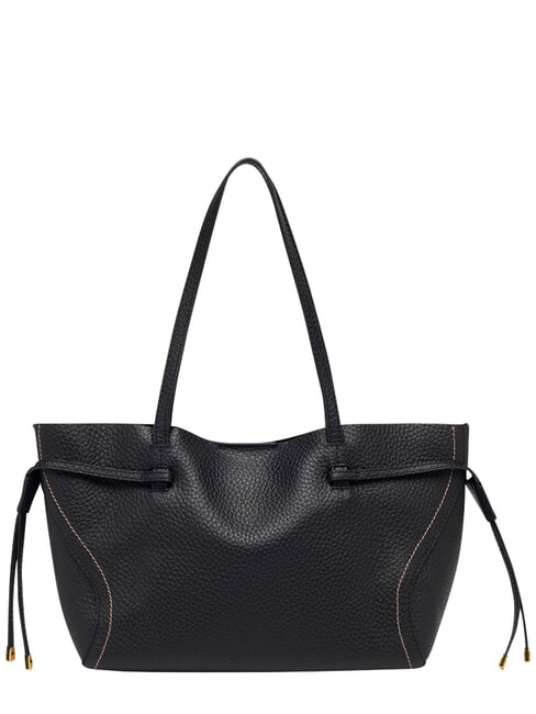 VIOLETTE Bolsa de compras de cuero negro - Bolsos Mujer