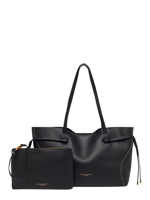 VIOLETTE Bolsa de compras de cuero negro - Bolsos Mujer