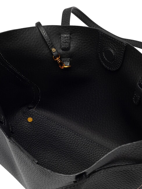 VIOLETTE Bolsa de compras de cuero negro - Bolsos Mujer