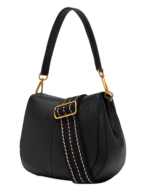 HELENA ROUND Bolso de hombro con correa, de piel. negro - Bolsos Mujer