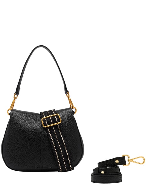 HELENA ROUND Bolso de hombro con correa, de piel. negro - Bolsos Mujer