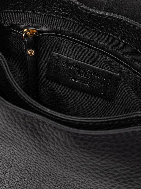HELENA ROUND Bolso de hombro con correa, de piel. negro - Bolsos Mujer