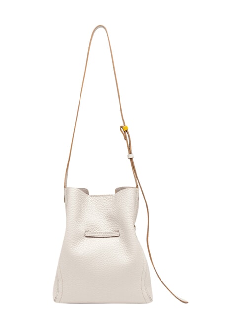 SIENNA Bolso de hombro tipo cubo de piel arena - Bolsos Mujer