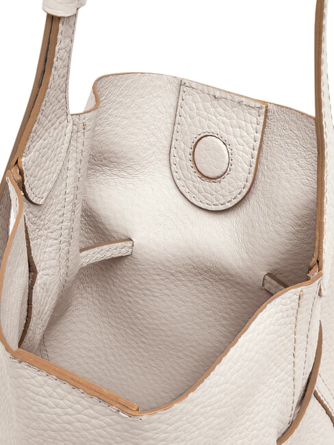 SIENNA Bolso de hombro tipo cubo de piel arena - Bolsos Mujer