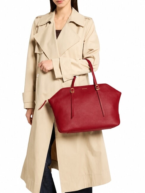 CHERRY Bolso de hombro de piel sangr&iacute;a - Bolsos Mujer