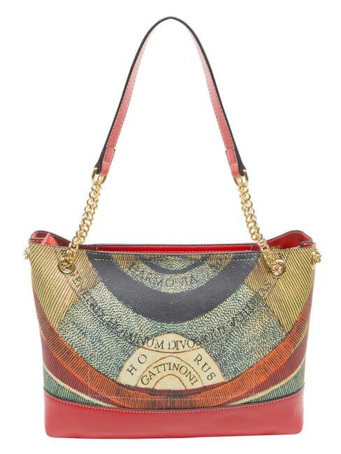PLANETARIUM Bolso de hombro con asa de cadena cl&aacute;sico/coral - Bolsos Mujer