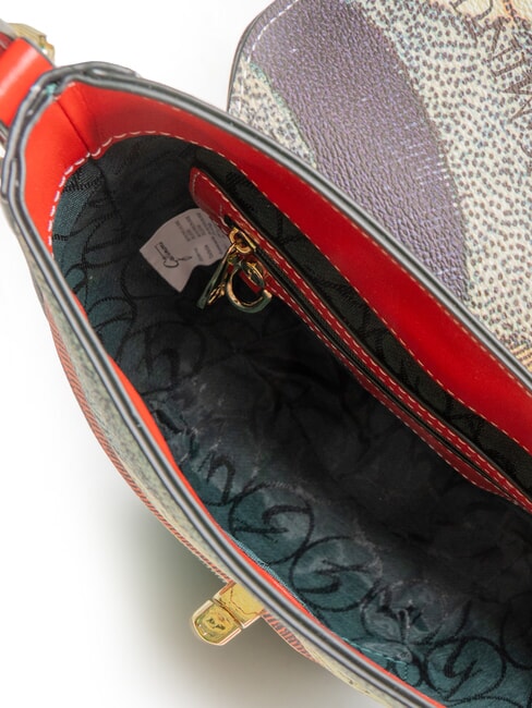 PLANETARIUM Mini bolso de hombro cl&aacute;sico/coral - Bolsos Mujer