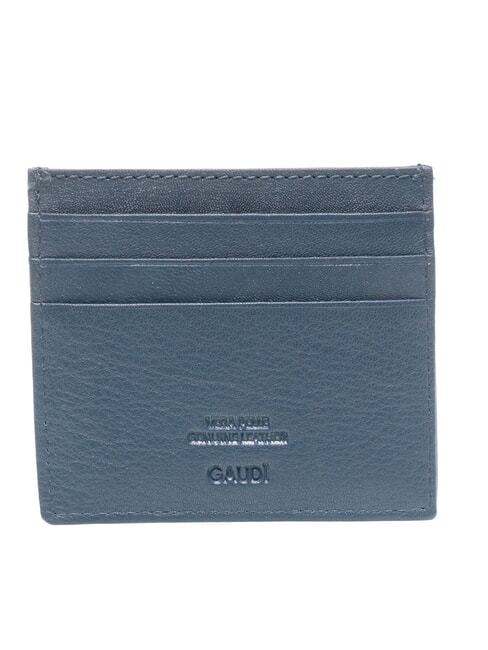 ERIK Tarjetero plano de cuero azul tinta - Carteras Hombre