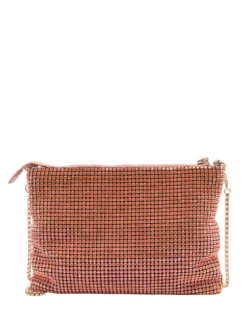 NABILAH Bolso de mano con pedrer&iacute;a y bandolera rosa - Bolsos Mujer