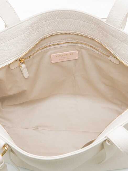 MALORY  Shopper de hombro, en piel. blanco - Bolsos Mujer