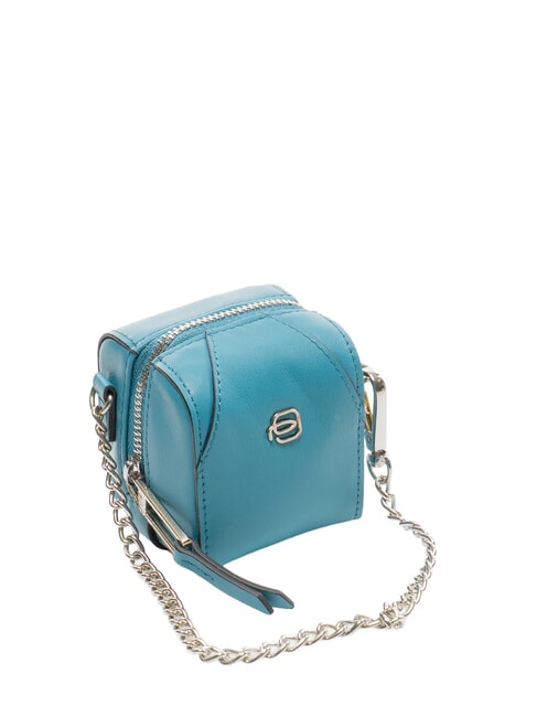 MUSE Llavero de cuero con cadena azul - Llaveros