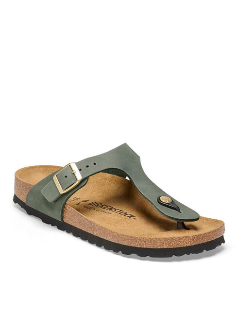 GIZEH Sandalias de cuero tomillo - Zapatos Mujer