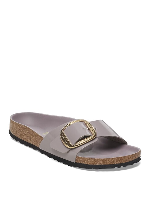 MADRID BIG BUCKLE Sandalias de cuero morado descolorido de alto brillo - Zapatos Mujer
