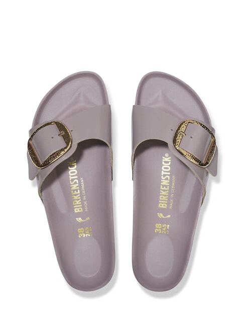 MADRID BIG BUCKLE Sandalias de cuero morado descolorido de alto brillo - Zapatos Mujer