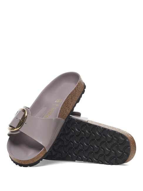 MADRID BIG BUCKLE Sandalias de cuero morado descolorido de alto brillo - Zapatos Mujer