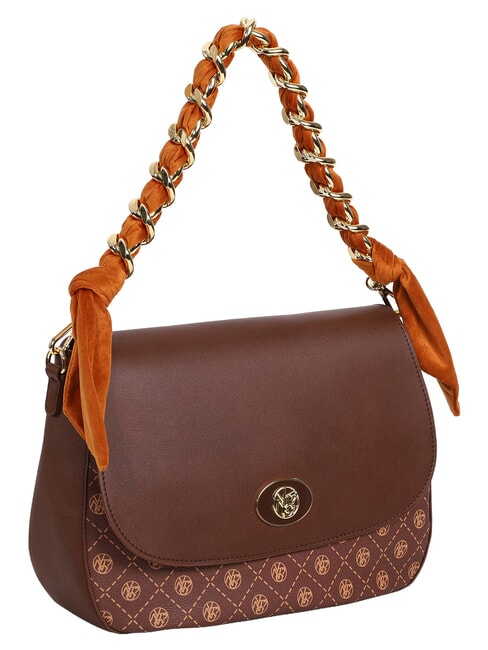 EMILY Bolso de hombro con cadena logotipo de chocolate - Bolsos Mujer