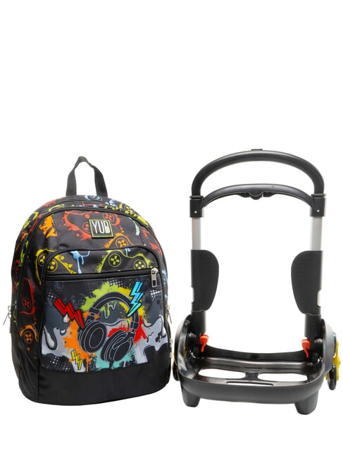 FLASHY SIGN Mochila con carrito negro - Mochilas con ruedas