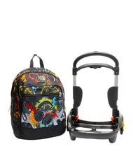 YUB FLASHY SIGN Mochila con carrito negro - Mochilas con ruedas - 2