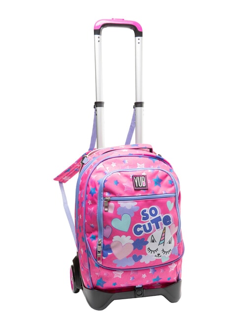 HAYRIDE Mochila con carrito fuxiafluo - Mochilas con ruedas