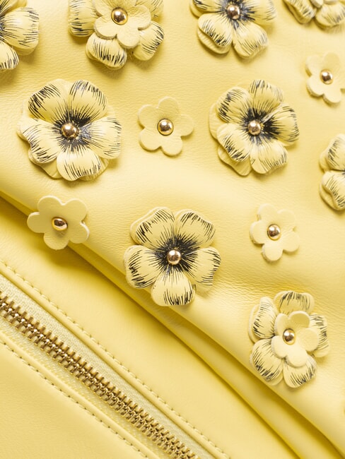 SOFIA Mochila de piel con peque&ntilde;as flores amarillo - Bolsos Mujer