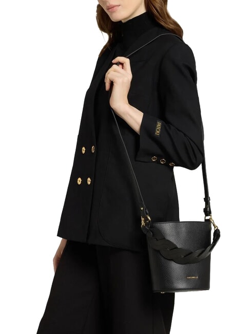 CHARLOTTE Mini bolso cubo de piel negro - Bolsos Mujer