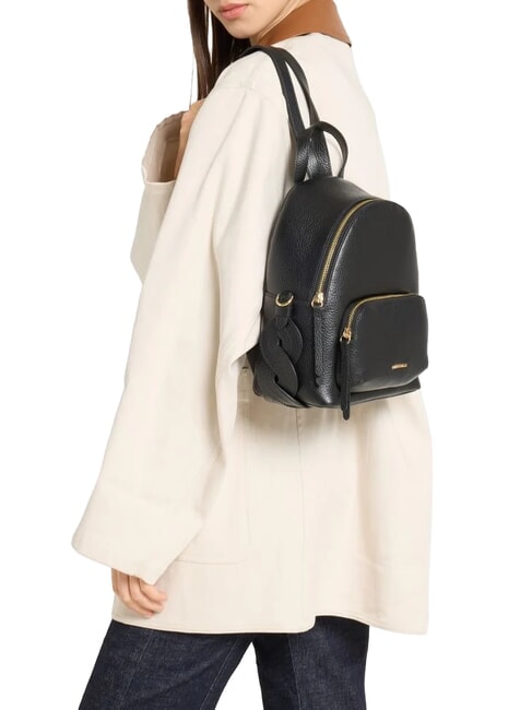 CHARLOTTE Mochila de cuero negro - Bolsos Mujer
