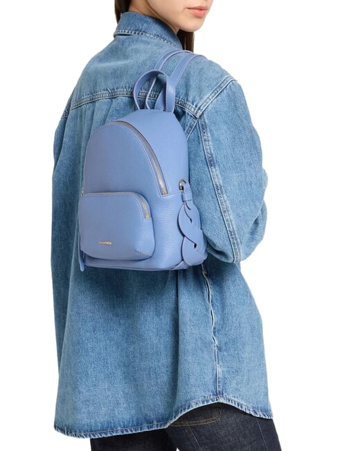 CHARLOTTE Mochila de cuero azul - Bolsos Mujer