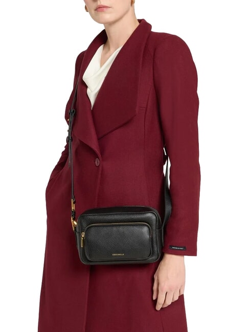 SAGITTA Mini habitaci&oacute;n de cuero negro - Bolsos Mujer