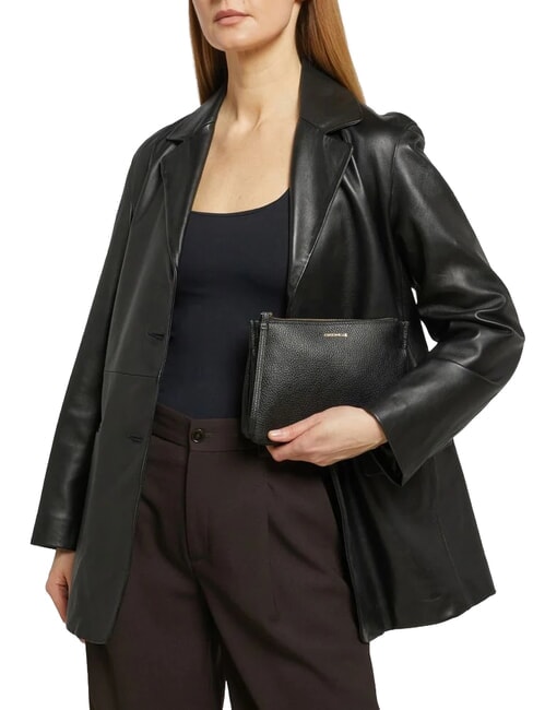 LORINE Bolso de mano de cuero negro - Bolsos Mujer