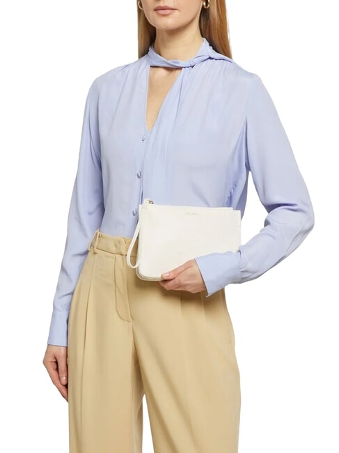 LORINE Bolso de mano de cuero blanco - Bolsos Mujer