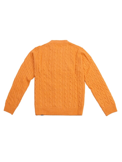 N|S Su&eacute;ter de cuello redondo de punto trenzado especia de naranja - Su&eacute;teres de los hombres