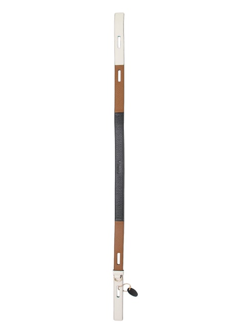 CAMPIONARIO - GIOVE Correa de hombro de cuero negro + co&ntilde;ac + malvavisco - Accesorios para bolsos
