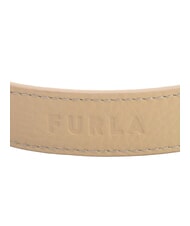 FURLA CAMPIONARIO - GIOVE Correa de hombro con logo, de piel. gris topo + negro - Accesorios para bolsos - 3
