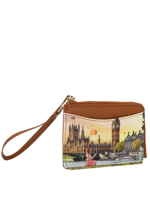 YESBAG Tarjetero plano con cremallera y correa de mu&ntilde;eca flor amarilla - Carteras Mujer