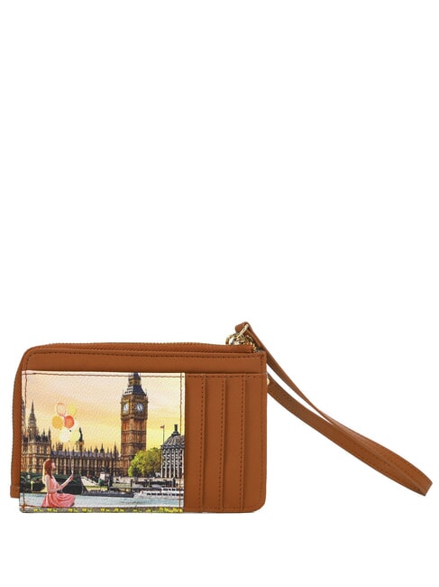 YESBAG Tarjetero plano con cremallera y correa de mu&ntilde;eca flor amarilla - Carteras Mujer