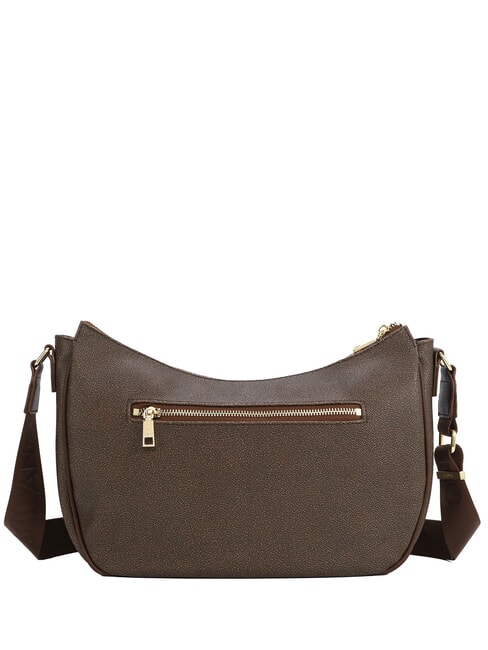 LUX Bolso de hombro tipo hobo con bolsillo chocolate - Bolsos Mujer