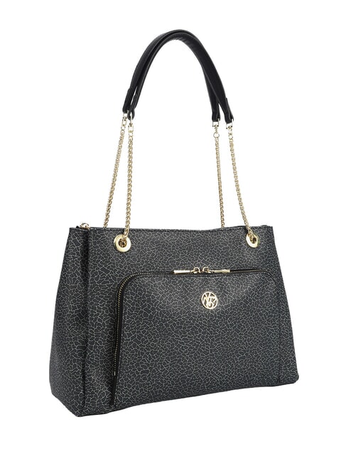 LUX Bolso de hombro con asas de cadena NEGRO - Bolsos Mujer