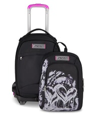 SEVEN PLUMPY LINE GIRL Mochila con ruedas de doble cara negro - Mochilas con ruedas - 2